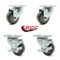 Service Caster 3 Inch Gray Polyurethane Wheel Swivel Top Plate Caster Set with 2 Brakes SCC SCC-20S314-PPUB-2-TLB-2 - alternate 4